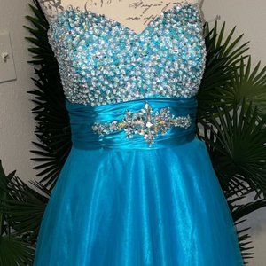 NEW - Mary's Turquoise Aqua Formal Dress
